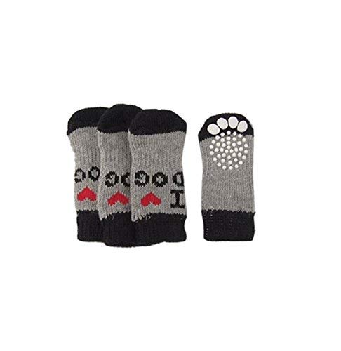 Niedliche Wintersocken mit Aufschrift "I Love Dogs", Acrylschuhe, bequem und umweltfreundlich von U-K