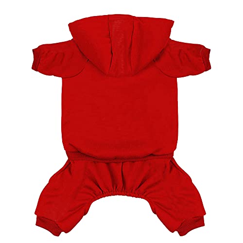 Hundebekleidung für kleine und mittelgroße Hunde, Katzen, Mädchen, Jungen, Winter, warm, mit Kapuze, Hundepullover, Sweatshirt mit Mütze, Baumwolle, weich, Rot (S) von U LIFEWHEEL