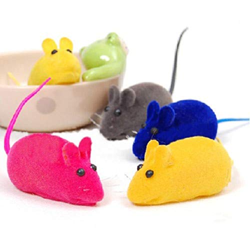 U-M Niedliche künstliche kleine Maus mit Quietschgeräusch, Ratte, Spielzeug für Haustiere, Katzen, zufällige Farbe, hervorragende Qualität von U-M