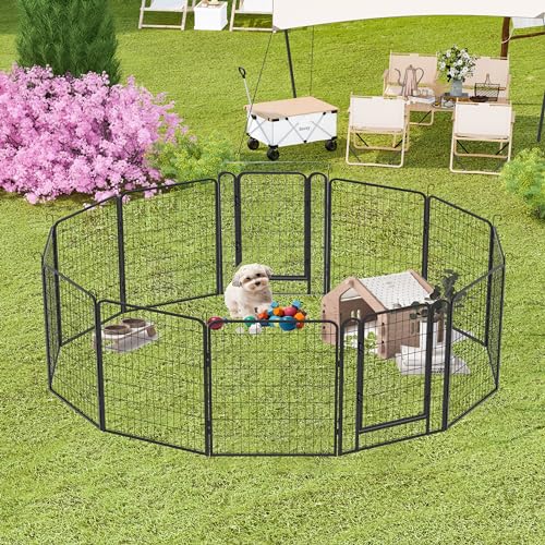 Outdoor Enclosure for Puppy, Metal Enclosure with Safety Lock for Chickens Rabbits Small Animals von UATARU