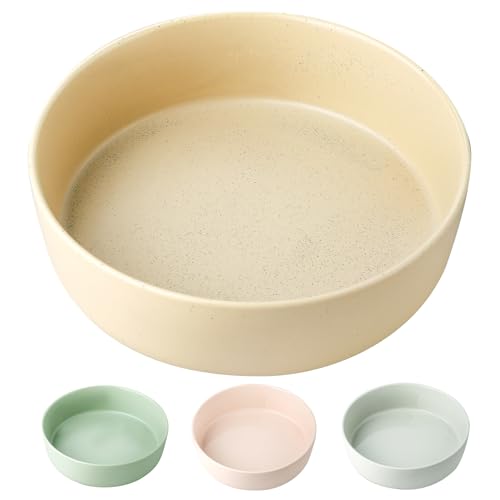 UBEE Keramik-Hundenapf, 17,8 cm, Hundenapf, Hundenapf, Haustierfutter, Wassernapf, Fütterung für mittelgroße kleine Hunde und große Katze, gepunktet, Beige von UBEE