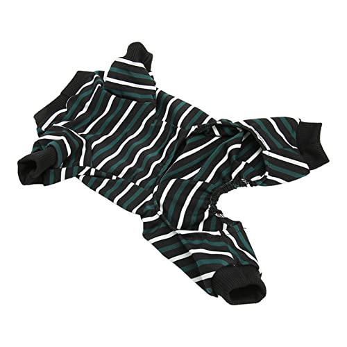 Haustier-Overall, Bauchöffnungsdesign, Gestreifter Haustier-Pyjama, Modischer Hautschutz, Niedlich für Haustiere für Welpen für Reisen in den Urlaub (L) von UBEF