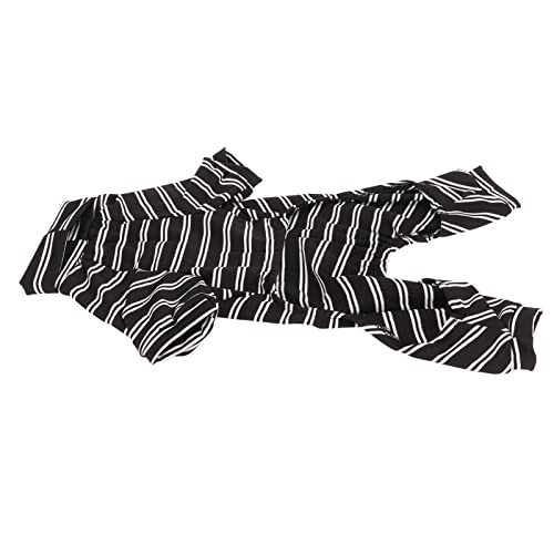 Hundekleidung, Gestreifter Hundepyjama, Bequem, Leicht, Wundpflege, Polyester, Schwarz, weiß, Gestreift, Schweißabsorbierend für Allergien (XL) von UBEF