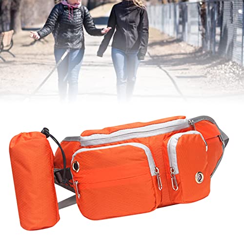 UBEF Dog Walking Fanny Pack, Dog Fanny Pack Multifunktionaler Großer Platz Poop Pickup Bag Hole Kopfhörer Hole für Ausflüge Zum Spazierengehen (Orange) von UBEF