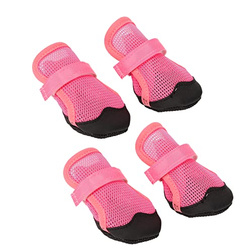 UBEF Rosa Mesh-Hundeschuhe Leichte, Bequeme und rutschfeste Hundeschuhe für Kleine Bis Mittelgroße Hunde (XL) von UBEF