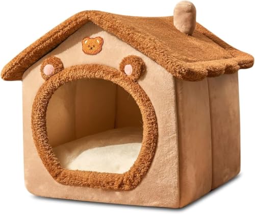 UBRAVOO Haustierhaus Bett für Katzen und Hunde – gemütlicher Haustierunterstand für den Innenbereich mit weichem Kissen, stilvolles Design, langlebig und leicht zu reinigen, ideal für kleine bis von UBRAVOO