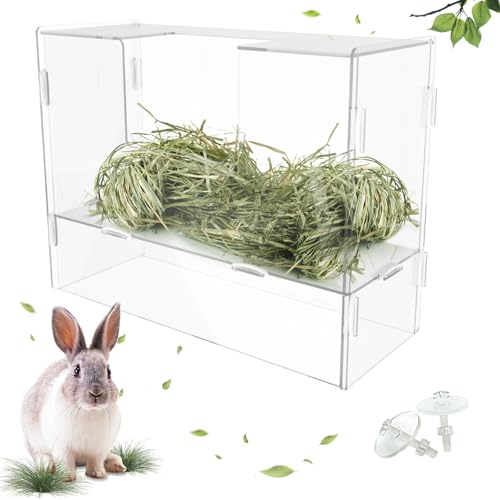 UCANVIN Kaninchen-Heu-Futterstation mit Deckel, zum Aufhängen, Futterspender für Kaninchen, Meerschweinchen, Kaninchen, Chinchilla, 3005 ml, großes Fassungsvermögen, 1 Packung von UCANVIN