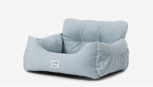 UCARE Hundebett Auflage Hundekissen Mit Hundeschnur und Tasche Hundekorb Hundekörbchen Fit für kleine und mittlere Haustiere (L 60 * 50 * 36cm, Blau) von UCARE