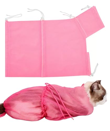 UCK-KIT Katze Badetasche, Einstellbare Anti-Bite Katze Dusche Tasche, Anti-Kratzer Katze Pflege Tasche Zum Baden, Nagel Trimmen, Injektion, Medizin Nehmen von UCK-KIT