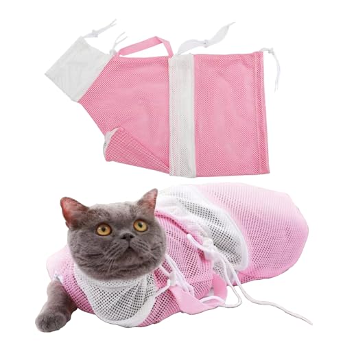 UCK-KIT Katze Dusche Tasche, Anti-Bite und Anti-Kratzer Katze Badetasche, verstellbare Waschnetz Katze Pflege Tasche für Nagel Trimmen, Medizin nehmen, Injektion von UCK-KIT