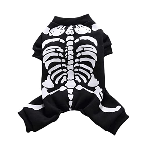 Winter Warme Hundekleidung Lustige Skelett Kostüme Halloween Pet Cosplay Mantel Welpen Fleece Jacke Kleidung Pet Party Apparels von UCRHJJC