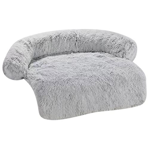 UCSUSA Kleines Hundesofa, Plüsch-Bettmatte mit Nackenrolle, flauschiges Plüsch-Haustierbett, Hundebett-Bezug für Möbelschutz, rutschfest, waschbar, Sofamatte für Hunde, Katzen, Hunde, beruhigende von UCSUSA