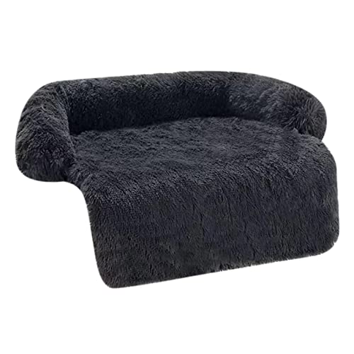 UCSUSA Kleines Hundesofa, Plüsch-Bettmatte mit Nackenrolle, flauschiges Plüsch-Haustierbett, Hundebett-Bezug für Möbelschutz, rutschfest, waschbar, Sofamatte für Hunde, Katzen, Hunde, beruhigende von UCSUSA