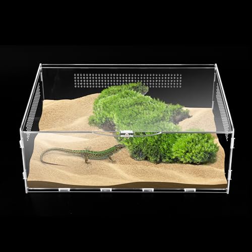 UCandy Mikro-Habitat-Terrariumgehege, Springspinnengehege mit Verriegelung für kleine Baumbewohner, Reptilien, Vogelspinnen, Amphibien, Spinnen, Wirbellose (15,2 x 27,9 x 40,6 cm) von UCandy