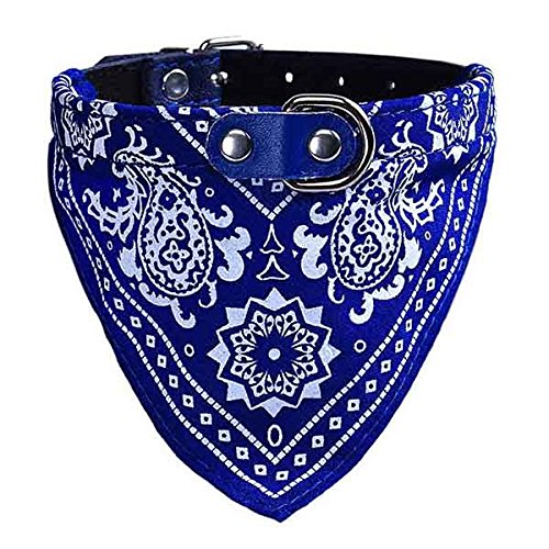 UEETEK Halsband mit Tuch verstellbare Bandana Hals Tuch für Hunde Katze- Größe XL (blau) von UEETEK