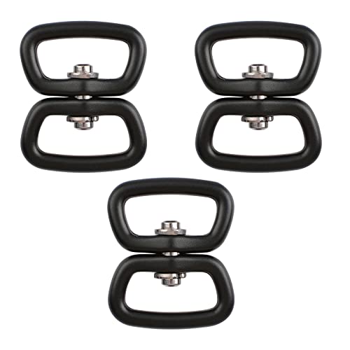 UFURMATE Drehbarer Clip, 3 Stück Aluminium-Doppelend-D-Ring-Haken für Hundeleine, Drehhaken, Kette, Drehverbinder für Hundespaziergänge, Camping, Wandern (schwarz) von UFURMATE