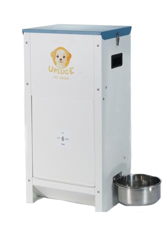 UFelice Hundefutterstation – 11,3 kg robuster Futterspender für Haustiere, automatische Hundefutterstation, Haustierhütte, verzinkter Stahl, für mittelgroße und große Hunde im Freien von UFelice