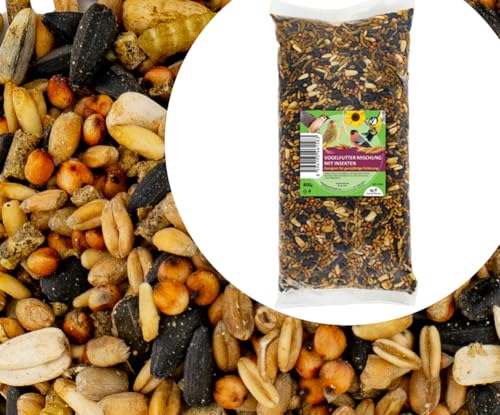 UGF Vogelfutter Wildvögel Ganzjährig 800g, Wildvögelfutter mit Sonnenblumenkerne, Soldatenfliegenlarven und Suet pellets mit Mehlwürmer, Zutaten für die Ganzjährige Fütterung von UGF Underground Food