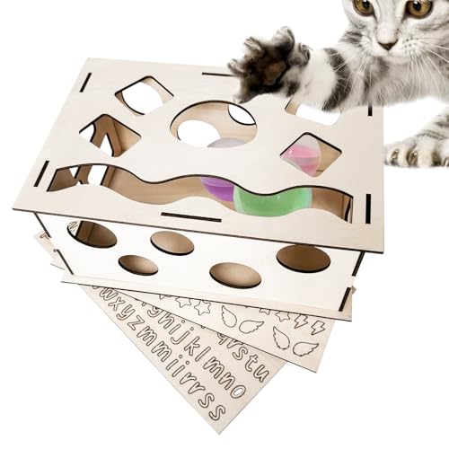 Katzenspielzeug Selbstbeschäftigung, Katzenspielzeug Box zur Selbstbeschäftigung für intelligentes Spielen mit Deiner Kätzchen -Große von UIKTSSL