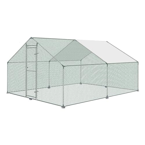 UISEBRT Hühnerstall Käfige Kleintierstall 3 x 4 x2 m - Freilaufgehege mit PE Dach für Geflügel, Kaninchen, Kleine Haustiere, Hunde (3 x 4 x 2 m) von UISEBRT