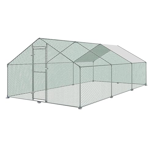 UISEBRT Hühnerstall Käfige Kleintierstall - Freilaufgehege mit PE Dach für Geflügel, Kaninchen, Kleine Haustiere, Hunde (3 x 6 x 2 m) von UISEBRT