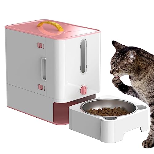 Futterbox für Haustiere, Futterbox für Hunde, automatischer Futterspender für Katzen, rostfreier Edelstahl mit Sicherheitsverschluss, tragbar, Futterbehälter für Hundefutter von UKALOU