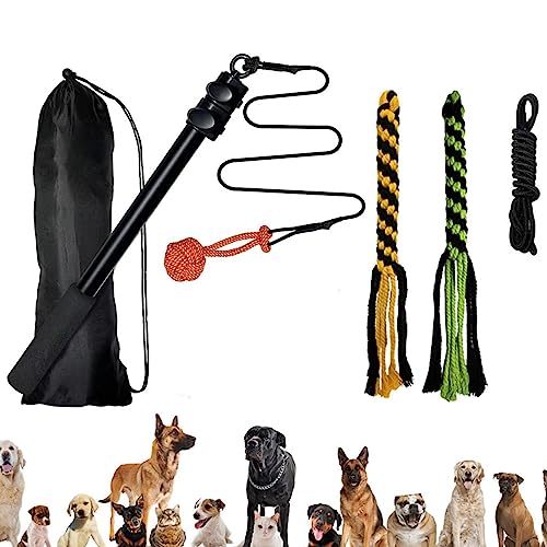 UKALOU Dog Teaser Stick, Flirt Pole for Dogs, Telescopic Interactive Dog Toys for Small Dogs, Flirt Pole Dog Enrichment Toys, Dog Interactive Toys, Toys For Dogs For Dog Training & Exercise von UKALOU