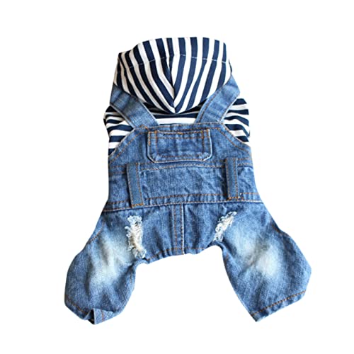 UKCOCO 1 Stück Kleine Hundejacke Strampler -Jeans Denim Hundegeschirr Hund Blaue Jeans Für Hunde Overall Hundekleidung Jeanskleidung Frühling Sommer Jeans Jeans von UKCOCO