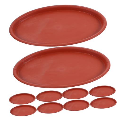 UKCOCO 10 Stück Blumentopfmatte Blumentöpfe Pflanzgefäß-untertasse Topfschalen Für Pflanzen Pflanzer Tropfschale Pflanzenschalen Für Töpfe Pflanzenuntersetzer Dekorative Untertasse Rot von UKCOCO