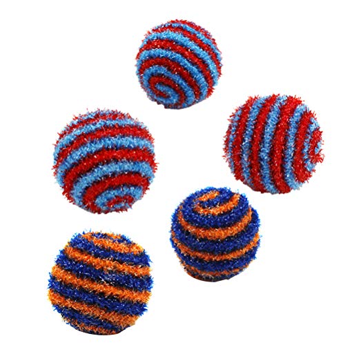 UKCOCO 14st Katzenfalte Elastisches Katzenseil Filzkugeln Katzenbälle Aus Schaumstoff Pom Pom Bälle Für Katzen Funkeln Kauspielzeug Für Welpen Katzen-Teaser-Spielzeug Die Katze Blitzkugel von UKCOCO