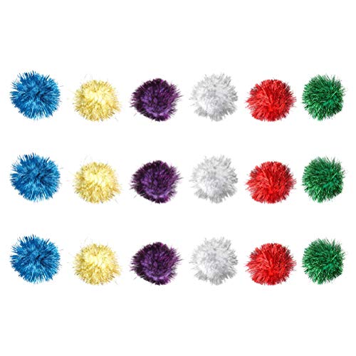 UKCOCO 18 STK Katzenspielzeug Glitter Ball Katzenkugeln Aus Mylar Lametta-pom-pom-Kugeln Katzenkratzer Crinkle-bälle Für Katzen Glänzende Katze Knallende Kugel Katzenkätzchen Kaschmir von UKCOCO