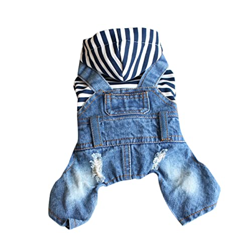 UKCOCO 1stk Hundejacken Hundekleidung Hunde-overall Denim-hundegeschirr Lustige Hundekostüme Schlafanzug Mit Hundefuß Denim-Bodysuit Welpenkleidung Denim-Kleidung Bichon Jeans von UKCOCO