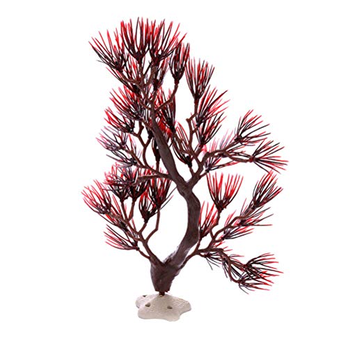 UKCOCO 1stk Simulation Wasser Pflanzen Landschaft Aquarium-riff-Ornament Decoraciones para Sala De Casa Künstliche Korallenpflanze Ornamente Rot Wohnkultur Falsche Koralle Plastik Anlage von UKCOCO