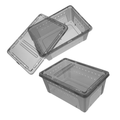 UKCOCO 2Er-Packung Futterboxen für Reptilien Spinne Container praktischer Futterbehälter Geckobecken Schneckengehege Gehege für Reptilien Eidechsenbecken Plastik Grey UKCOCO 2Er-Packung Futterboxen für Reptilien Spinne Container praktischer Futterbehälter Geckobecken Schneckengehege Gehege für Reptilien Eidechsenbecken Plastik Grey von UKCOCO