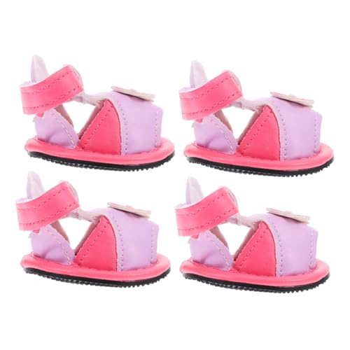 UKCOCO 4 Stück Sandalen Für Hunde Hundeschuhe Haustier Sandalen Hundespielzeug Unverwüstlich Schwimmbad Pfote Hundeshampoo Stiefel Für Kleine Hunde Bausatz Sandalen Für Welpen Rosa von UKCOCO