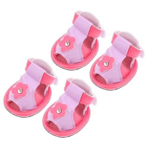 UKCOCO 4 Stück Sandalen Für Hunde Stiefel Für Kleine Hunde Sandalen Für Welpen Pfote Plüsch Auto Haustier Hundenapf Hund Sandalen Hundespielzeug Bausatz Hundeschuhe Für Mädchen Kauer von UKCOCO