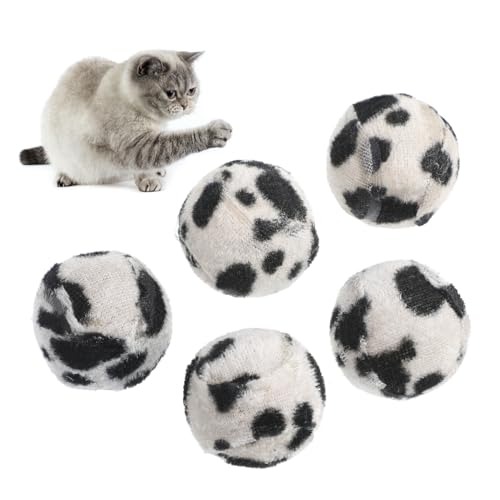 UKCOCO 5st Katzenspielzeug Mit Leopardenball Spielzeugkätzchen Katzenball Katzenbälle Katzenwerfer- Tennis Bälle Für Katzen Katzenminze-Ball Crinkle-Ball Als Katzenspielzeug von UKCOCO