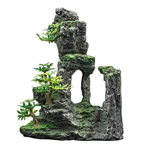 UKCOCO Aquarium Dekoration 1Pc Fake Mountain Decor Aquarium Landschaftsschmuck Simulation schmücken (grün) von UKCOCO