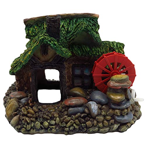 UKCOCO Aquarium Dekoration Aquarium Steinhütte Wassermühle Dekoration Aquarium Ornament Fish Shelter von UKCOCO