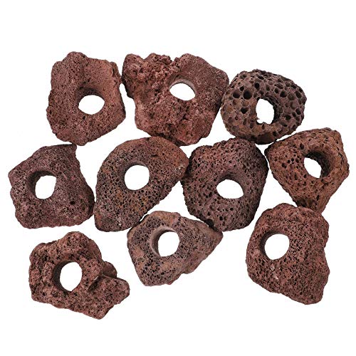 UKCOCO Aquarium Fester Ring Felsen Vulkanische Lavasteine: Dekorative Felsen Aquarium Tank Filter Material Aquarium Landschaft Ornamente Dekoration 5-6 cm 10 Stücke Wasser Gras Fester Ring von UKCOCO