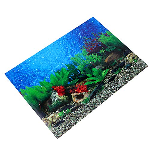 UKCOCO 3D-Aufkleber Aquarium Hintergrund Fischtank Tapete Doppelseitig 3D Ask Hintergrund Ask Poster Hintergrund Unterwasser Pflanzen Aquarium Decor Hintergründe Terrariumbackground- von UKCOCO