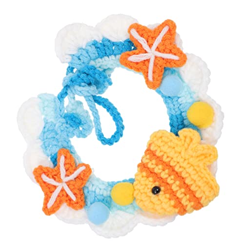 UKCOCO 1stk Halsband Martingalhalsbänder Hund Fliege Katze Gestrickter Kragen Einfache Hundehalsbänder Fisch Zierhalsbänder Für Hunde Hundekrawatten Wolle Polyester Gurt Charme von UKCOCO