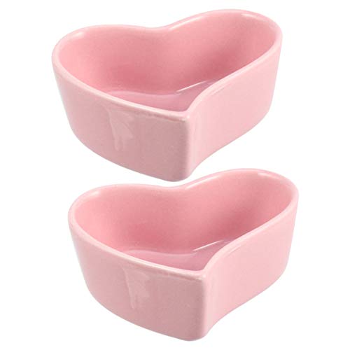 UKCOCO Hamster Food Bowl 2 Stück Hamster Fütterungsschüssel Herzförmige Hamster Food Teller Hamster Food Teller Guinea Pig Bowl Kleine Tierschüssel für Hamster Guinea Pig- Pink von UKCOCO