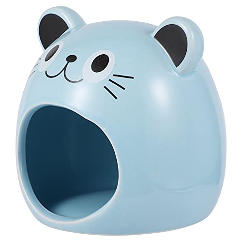 UKCOCO Hamster Käfig Hamster Hideout Hamster Versteck Keramik Hamster Hamsterh?User Hamster Hamster Coole Hamsterh?User Cartoon Blue Form Keramik Hamster für Hamster Hamster Käfig Hamster Höhle von UKCOCO