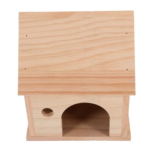 UKCOCO Hamsterhaus hamsterzubehör holzhaus Holzversteck für Hamster Kleintierversteck nagerhaus verstecken Hamsterschutzhaus Hamsterhäuser und Verstecke meerschweinchen lebensraum hölzern von UKCOCO