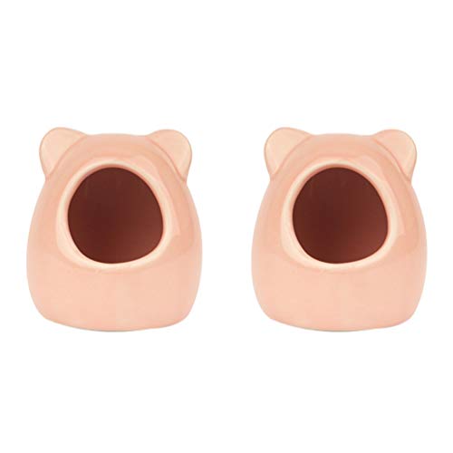 UKCOCO Hamsterkäfig 2Pcs Hamster Hideout Keramik Komfortable Cartoon Kawaii Nette Keramik Hamster Sommer Cave Pet Liefert Tier Nest Lebensraum für Hamster Zubehör Für Hamsterkäfige von UKCOCO