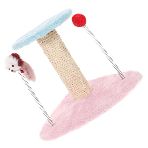 UKCOCO Haustierspielzeug 1Pc Creative Triangular Base Haustier Katze Klettergerüst Lustige Frühlingsratte Fuzzy Ball Design Katze Klettergestell Haustier Katze Spielzeug (gemischte Farbe) von UKCOCO