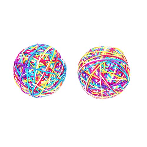 UKCOCO Haustierspielzeug 2 Stück Cat Woolen Yarn Ball Spielzeug Interaktives Spielzeug Cat Chewing Wear- Resistant Ball Spielzeug Reinigungszahn Spielzeug Cat Teaser von UKCOCO