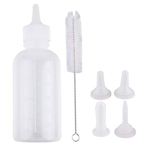 UKCOCO Haustierzubehör 6pcs 120ml Pet Stillflasche Milchfütterungsflasche Milk Feeder Schnuller Reinigungsbürste Haustierbedarf von UKCOCO