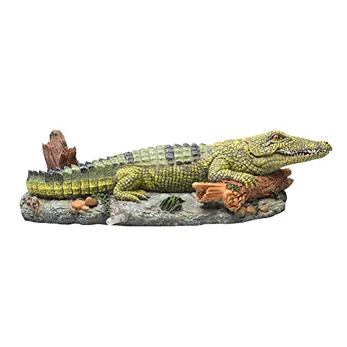 UKCOCO Haustierzubehör Aquarium Krokodil Form Dekor Aquarium Landschaftsgestaltung Dekor Harz Fischbehälter Ornament von UKCOCO